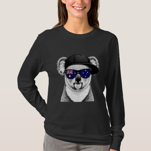 Australia Flag Australian Koala 2 Tシャツ (正面)