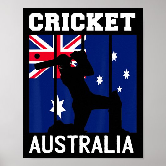 Australia Flag Cricket Fans Player Coach Australia ポスター (正面)