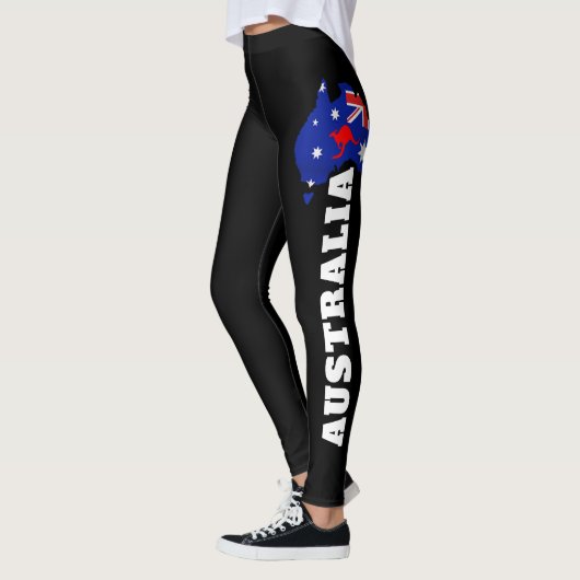Australia Flag Leggings - Aussie Patriotic Wear レギンス (左)