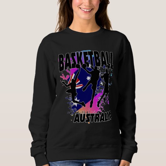 Australia Flag  Love Playing Basketball スウェットシャツ (正面)