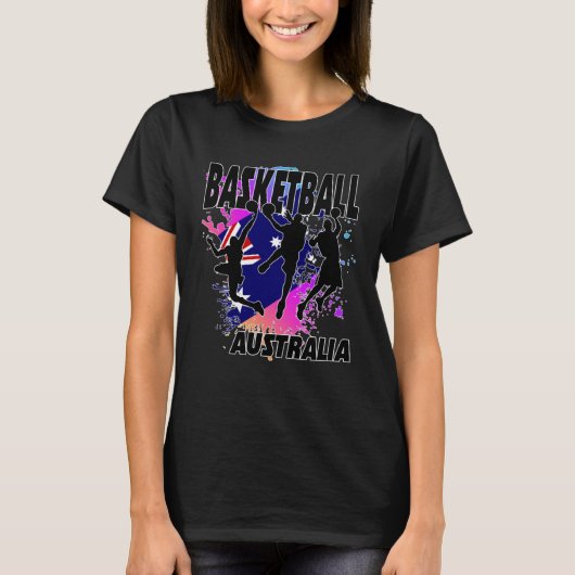 Australia Flag  Love Playing Basketball Tシャツ (正面)