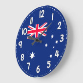 Australia Flag Wall Clock – Unique Design for Home ラージ壁時計 (傾斜)