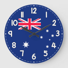 Australia Flag Wall Clock – Unique Design for Home ラージ壁時計
