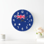 Australia Flag Wall Clock – Unique Design for Home ラージ壁時計 (ホーム)