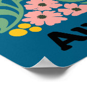 Australia Flower Market Golden Wattle Pink Blossom ポスター (角)