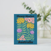Australia Flower Market Golden Wattle Pink Blossom ポストカード (スタンド正面)