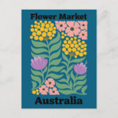 Australia Flower Market Golden Wattle Pink Blossom ポストカード (正面)