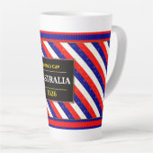 Australia Football Fan Flag Colors Stripe Pattern  カフェラテマグ (右アングル)
