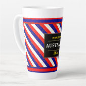 Australia Football Fan Flag Colors Stripe Pattern  カフェラテマグ (左アングル)
