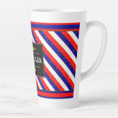 Australia Football Fan Flag Colors Stripe Pattern  カフェラテマグ (右)