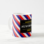 Australia Football Fan Flag Colors Stripe Pattern  コーヒーマグカップ (正面左)