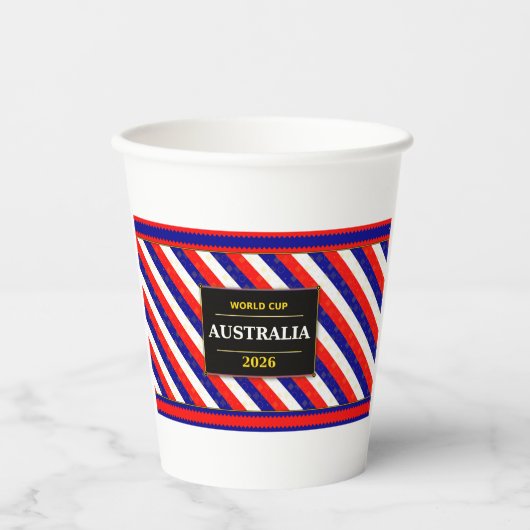 Australia Football Fan Flag Colors Stripe Pattern  紙コップ (正面)