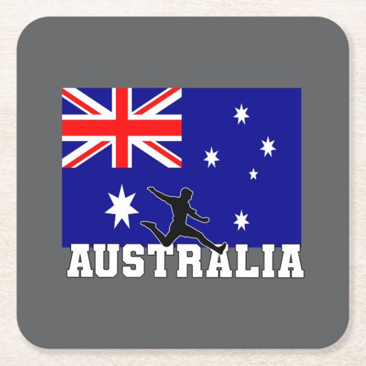 Australia Football Soccer Australia National Team スクエアペーパーコースター (正面)