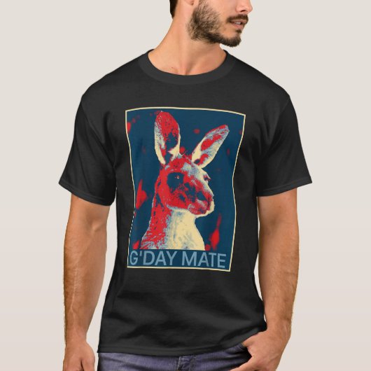 Australia G Day Mate Funny Kangaroo Australian Sym Tシャツ (正面)
