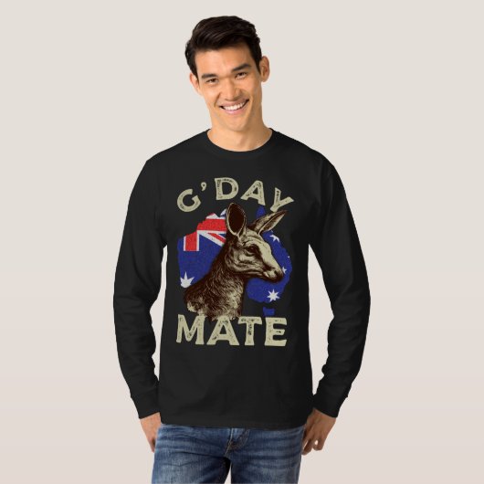 Australia G day Mate Kangaroo Aussie Australian Fl Tシャツ (正面フル)