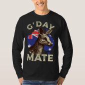 Australia G day Mate Kangaroo Aussie Australian Fl Tシャツ (正面)