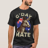 Australia G day Mate Kangaroo Aussie Australian Fl Tシャツ (正面)