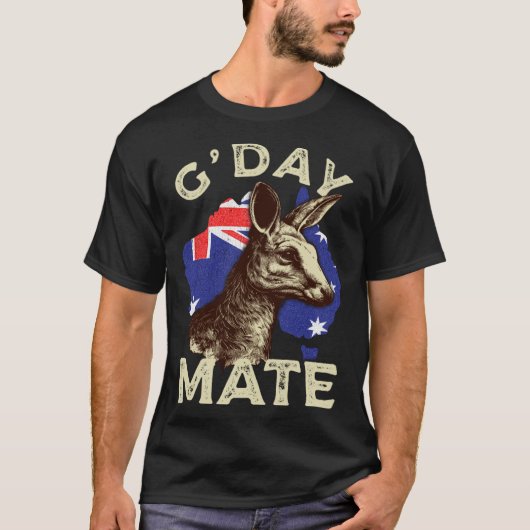 Australia G day Mate Kangaroo Aussie Australian Fl Tシャツ (正面)
