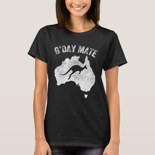 Australia G Day Mate   Kangaroo Australian Symbol Tシャツ (正面)