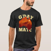 Australia G'Day Mate Australian Flag Aussie Map 1 Tシャツ (正面)