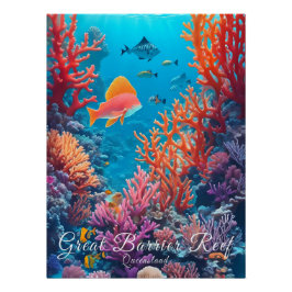 Australia Great Barrier Reef Travel Poster ポスター