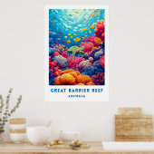 Australia Great Barrier Reef Travel Poster ポスター (キッチン)