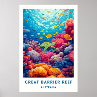 Australia Great Barrier Reef Travel Poster ポスター