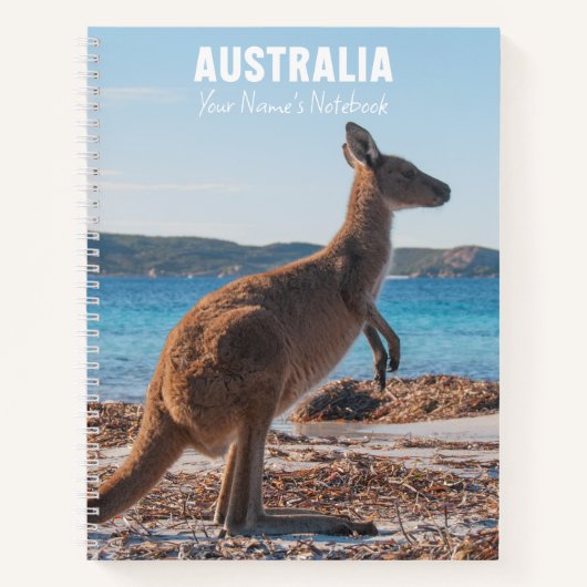 Australia Kangarooのビーチ写真 ノートブック (正面)