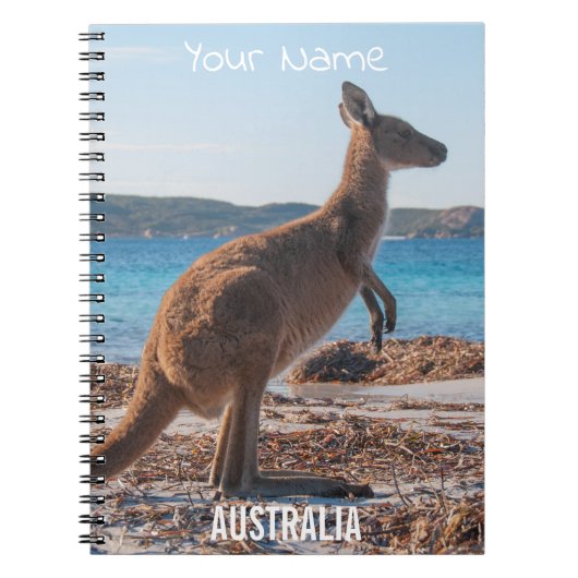 Australia Kangarooのビーチ写真 ノートブック (正面)