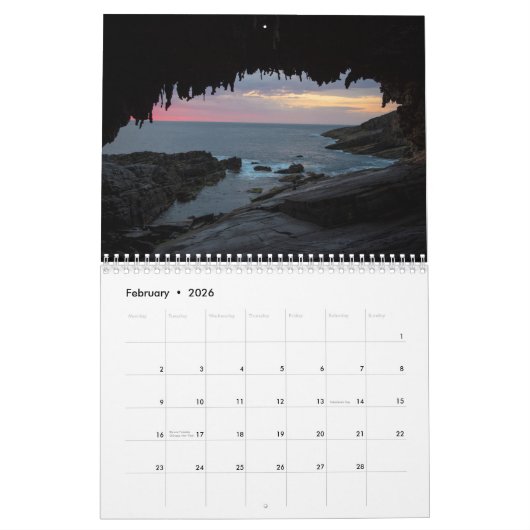 Australia Kangaroo Island 2025写真 カレンダー (2月 2026)