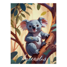 Australia Koala Travel Poster ポスター
