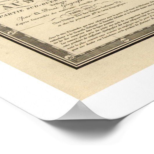 Australia Map Drawn by Adrien Hubert Brue 1826 ポスター (角)