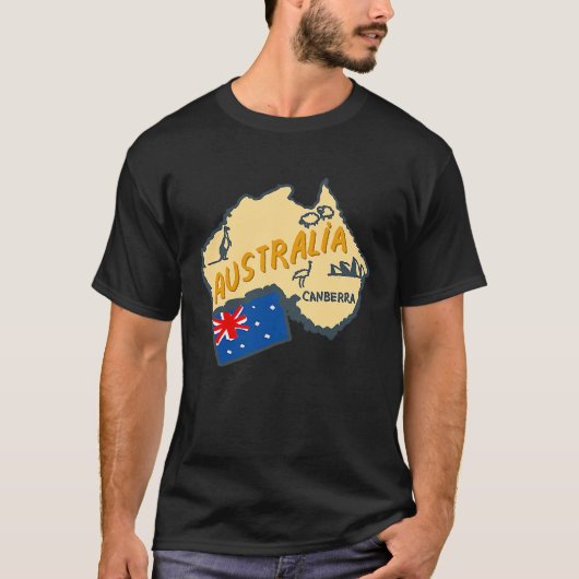 Australia Marking Flags Koala Boomerang Canberra Tシャツ (正面)