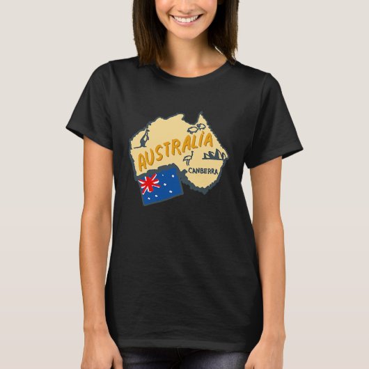 Australia Marking Flags Koala Boomerang Canberra Tシャツ (正面)