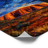 Australia: Mystic Night Uluru Art Souvenir ポスター (角)
