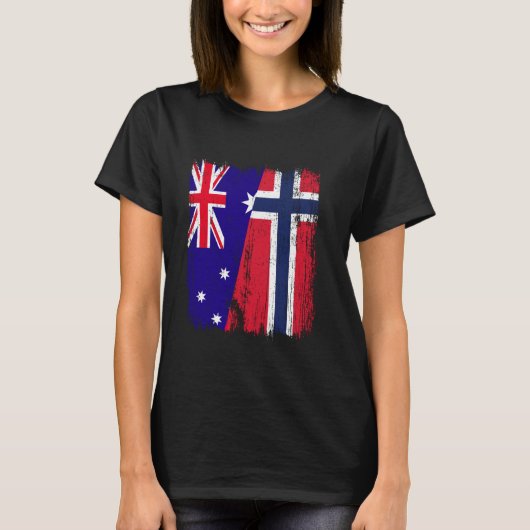 Australia Norway Half Flag Australian Norwegian An Tシャツ (正面)