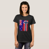 Australia Norway Half Flag Australian Norwegian An Tシャツ (正面フル)