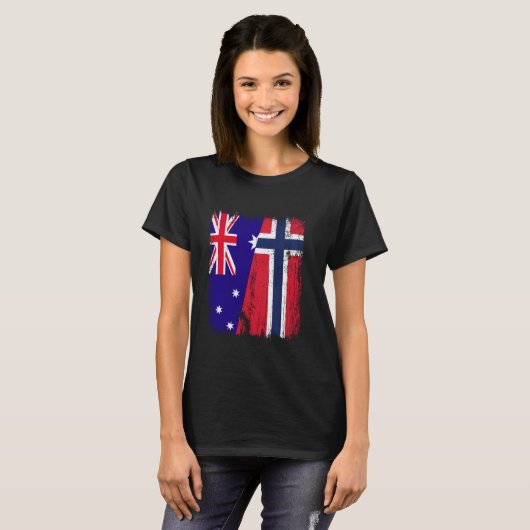 Australia Norway Half Flag Australian Norwegian An Tシャツ (正面フル)