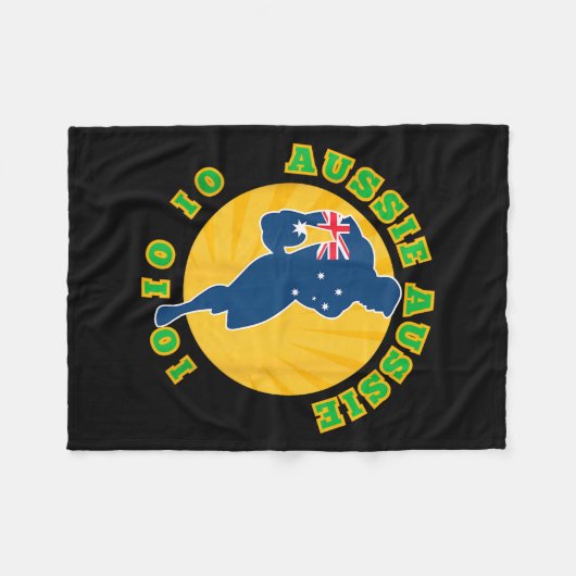 Australia Rugby, Wallabies Aussie Aussie Aussie Oi フリースブランケット (正面(横))