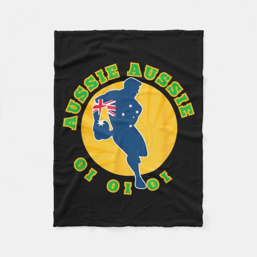 Australia Rugby, Wallabies Aussie Aussie Aussie Oi フリースブランケット (正面)