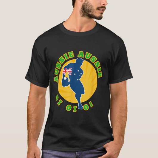 Australia Rugby, Wallabies Aussie Aussie Aussie Oi Tシャツ (正面)