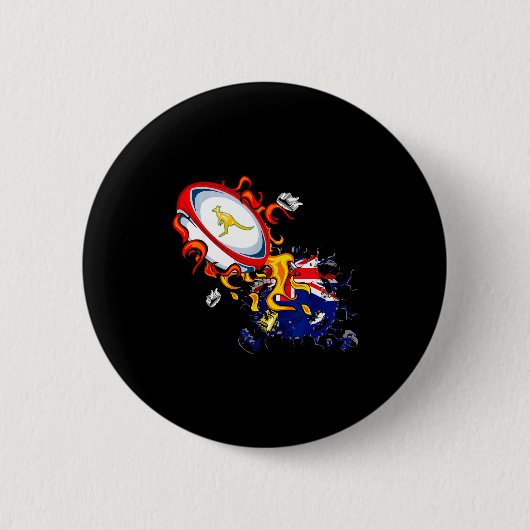 Australia Rugby, Wallabies Rugby Jersey, Australia 缶バッジ (正面)