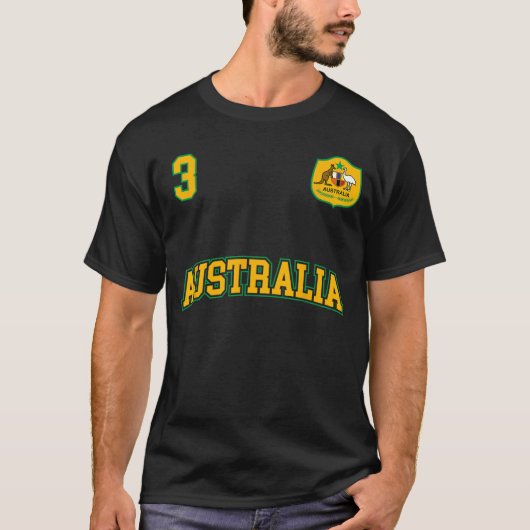 Australia Soccer  No 3 Back Australian Sportseam f Tシャツ (正面)