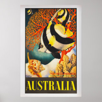 Australia, the Great Barrier Reef by Eileen Mayo ポスター
