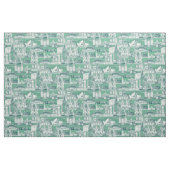 Australia toile de jouy dark teal peppermint ファブリック (ヤード)