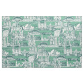 Australia toile de jouy dark teal peppermint ファブリック (ファットクウォーター)