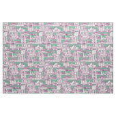 Australia toile de jouy purple peppermint ファブリック (ヤード)