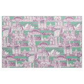 Australia toile de jouy purple peppermint ファブリック (ファットクウォーター)