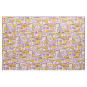 Australia toile de jouy purple yellow ファブリック (ヤード)