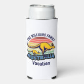 Australia Trip Cute Kangaroo Sunset Custom スリム缶クーラー (Seltzer裏面)